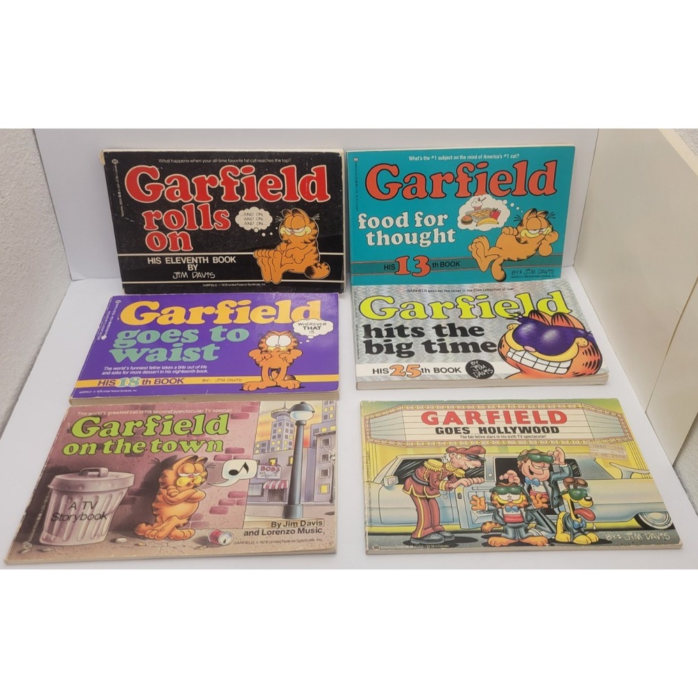 Vintage Garfield Books Lot of 8 Jim Davis Comics TV Specials 1980s